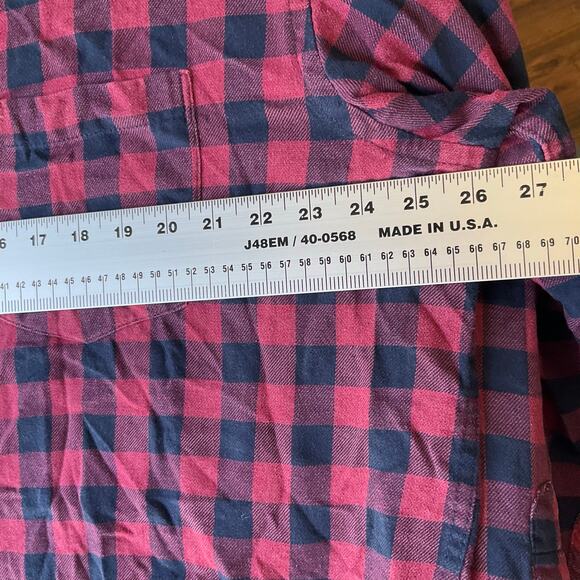 IZOD Men Shirt size XXL Long Sleeve Button Down Plaid Red & Blue - Picture 3 of 8